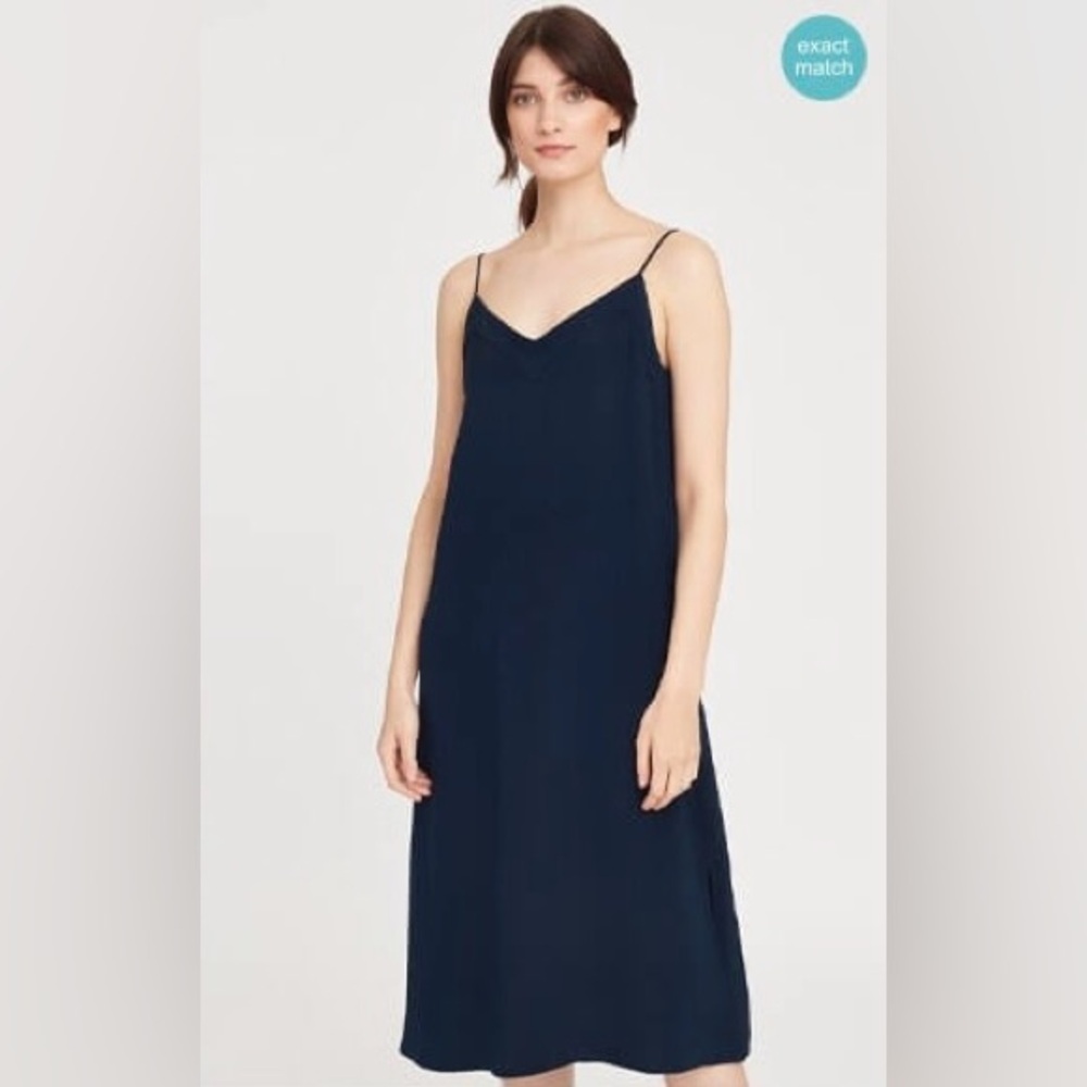 Cuyana Navy Midi Dress